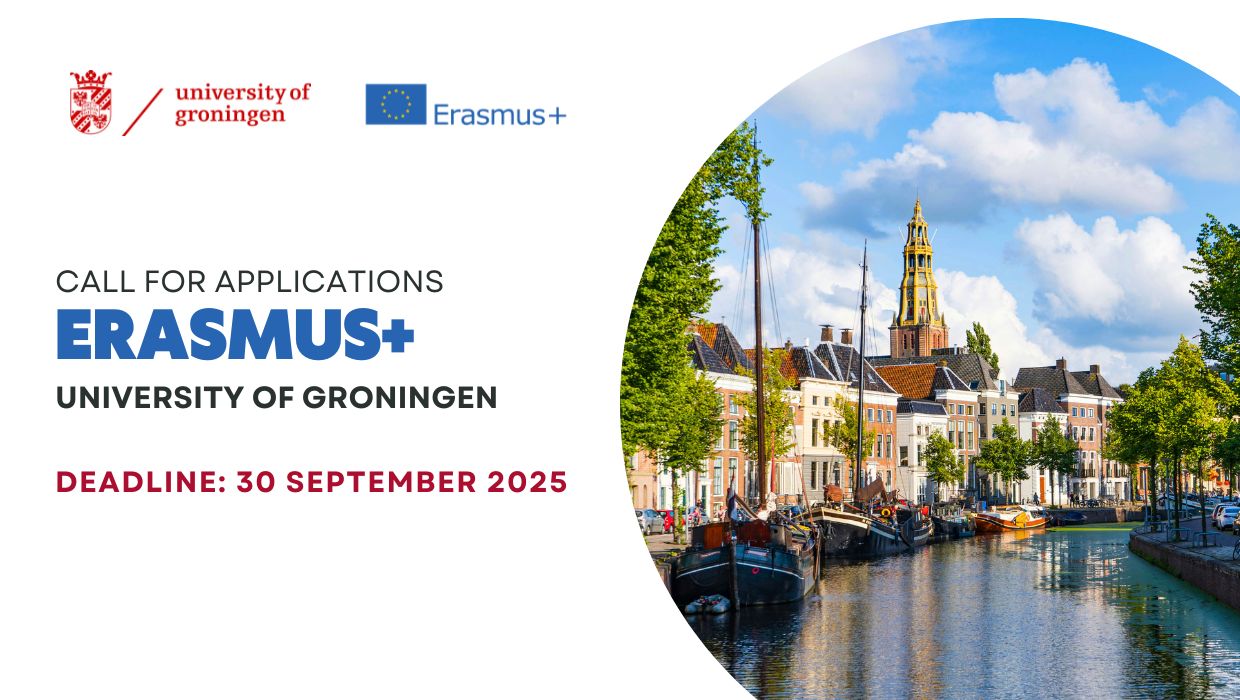 Відкрито конкурс ERASMUS+ в Університет м. Гронінген (Нідерланди) на весняний семестр 2026