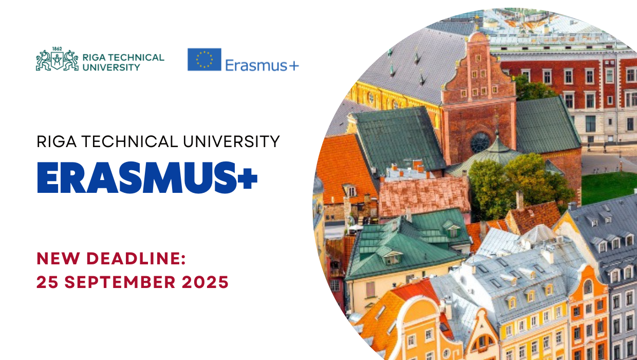 Продовжено конкурс ERASMUS+ до Ризького технічного університету (Латвія) на весняний семестр 2026