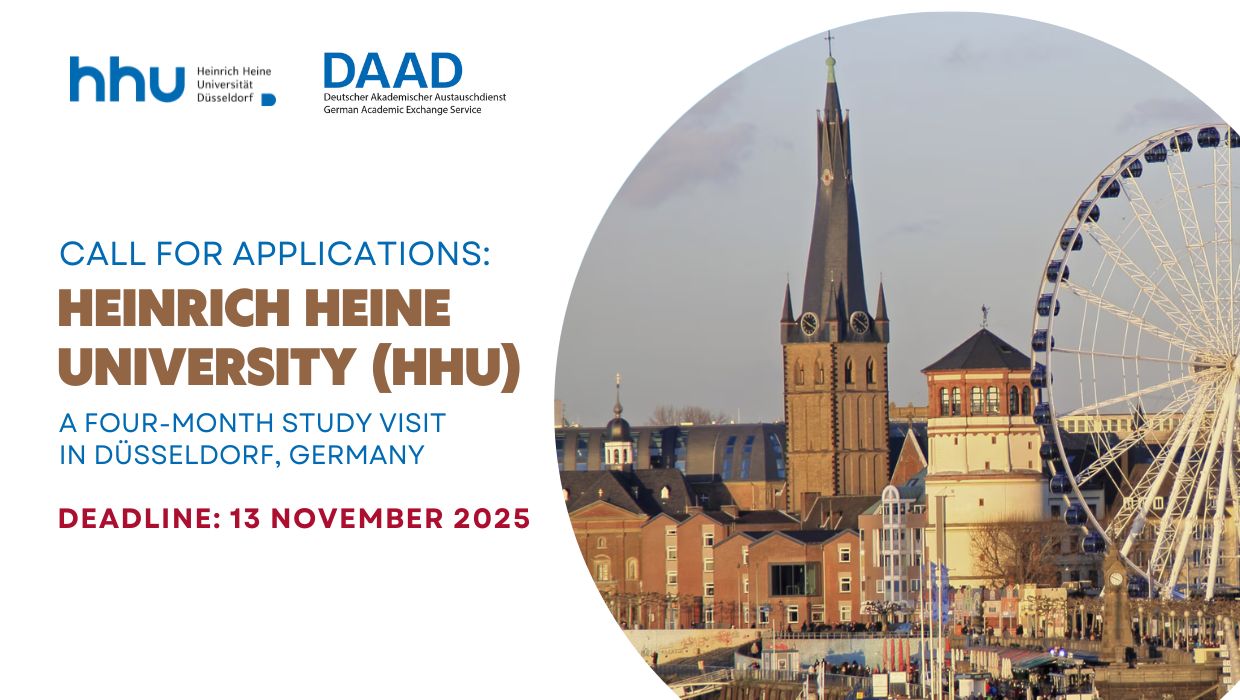 The Chair of Eastern European History (HHU Düsseldorf) is awarding a four-month scholarship for a study visit by students from Yuriy Fedkovych Chernivtsi National University at Heinrich Heine University Düsseldorf as part of the DAAD Eastern Partnerships program.